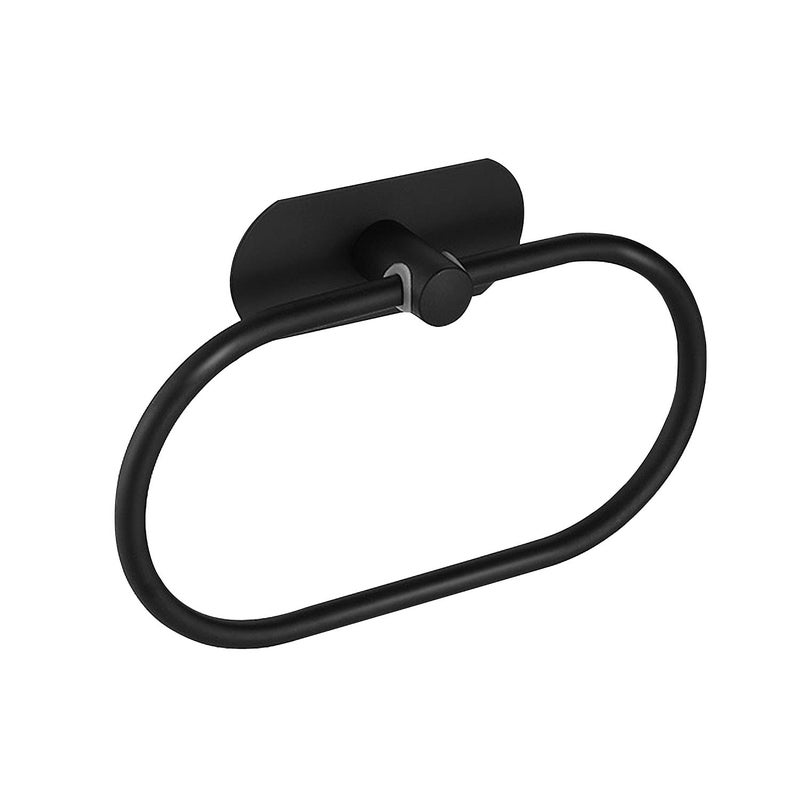 Besteffie Adhesive Towel Ring Self Adhesive Hand Towel Ring Stainless Steel Rustproof Bathroom Towel Holder Wall Mount SUS 304 Stainless Steel Matte Black - Image 1